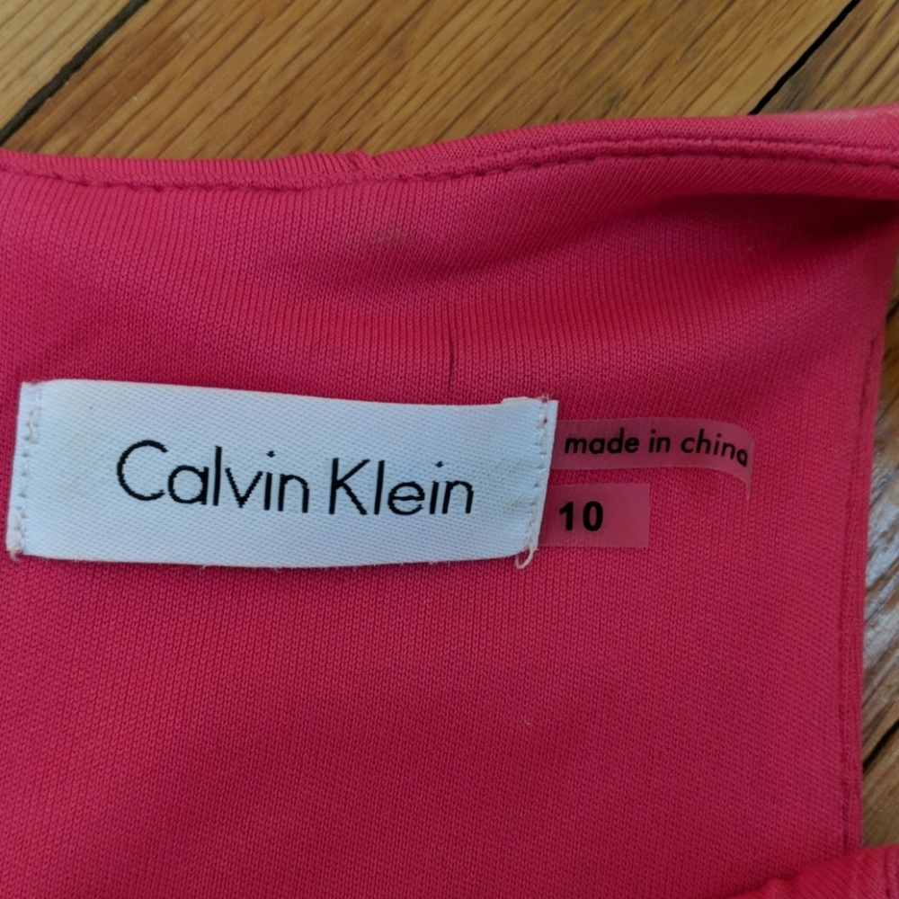 Calvin Klein Hot Pink Midi Dress Size 10 - Picture 3 of 4